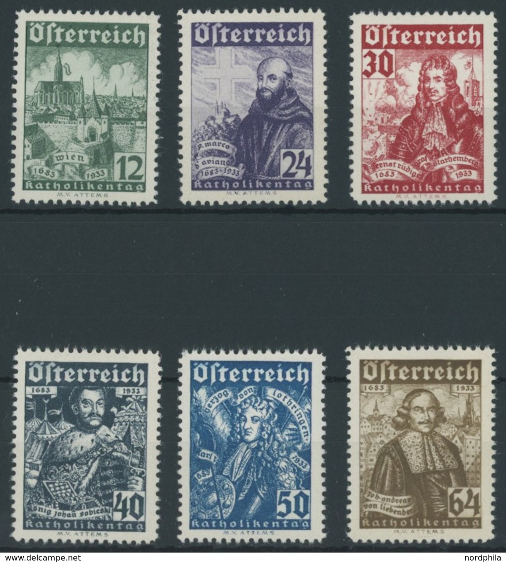 ÖSTERREICH 1918-1938 557-62 **, 1933, Katholikentag, Postfrischer Prachtsatz, Mi. 440.- - Autres & Non Classés