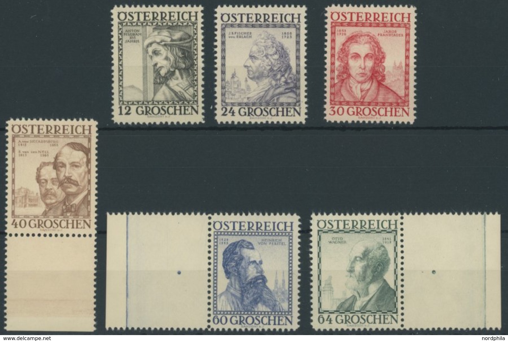 ÖSTERREICH 1918-1938 591-96 **, 1934, Baumeister, Postfrischer Prachtsatz, Mi. 150.- - Sonstige & Ohne Zuordnung