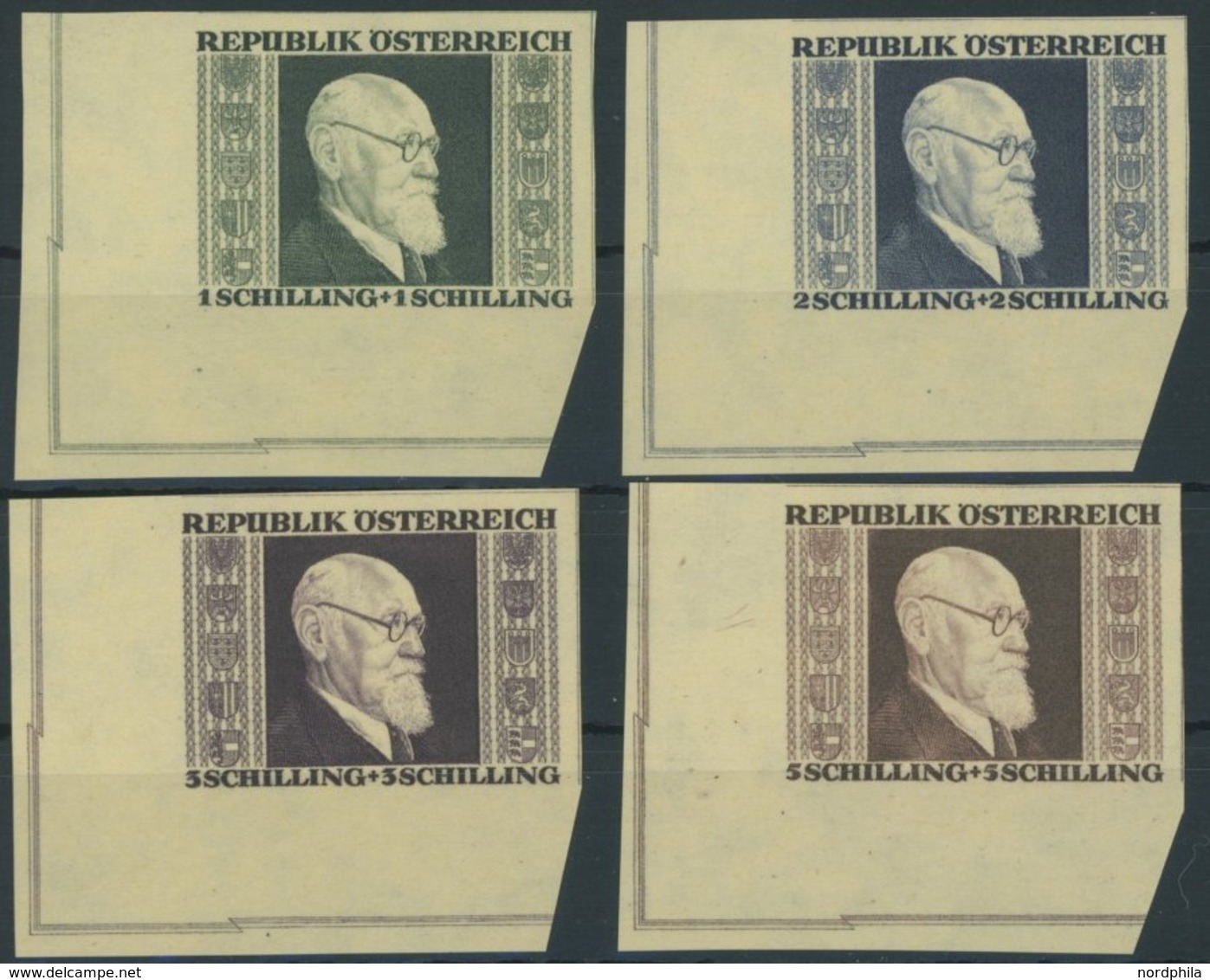 ÖSTERREICH 1945-1949 772-75B **, 1946, Renner, Ungezähnt, Postfrischer Prachtsatz, Mi. 280.- - Sonstige & Ohne Zuordnung