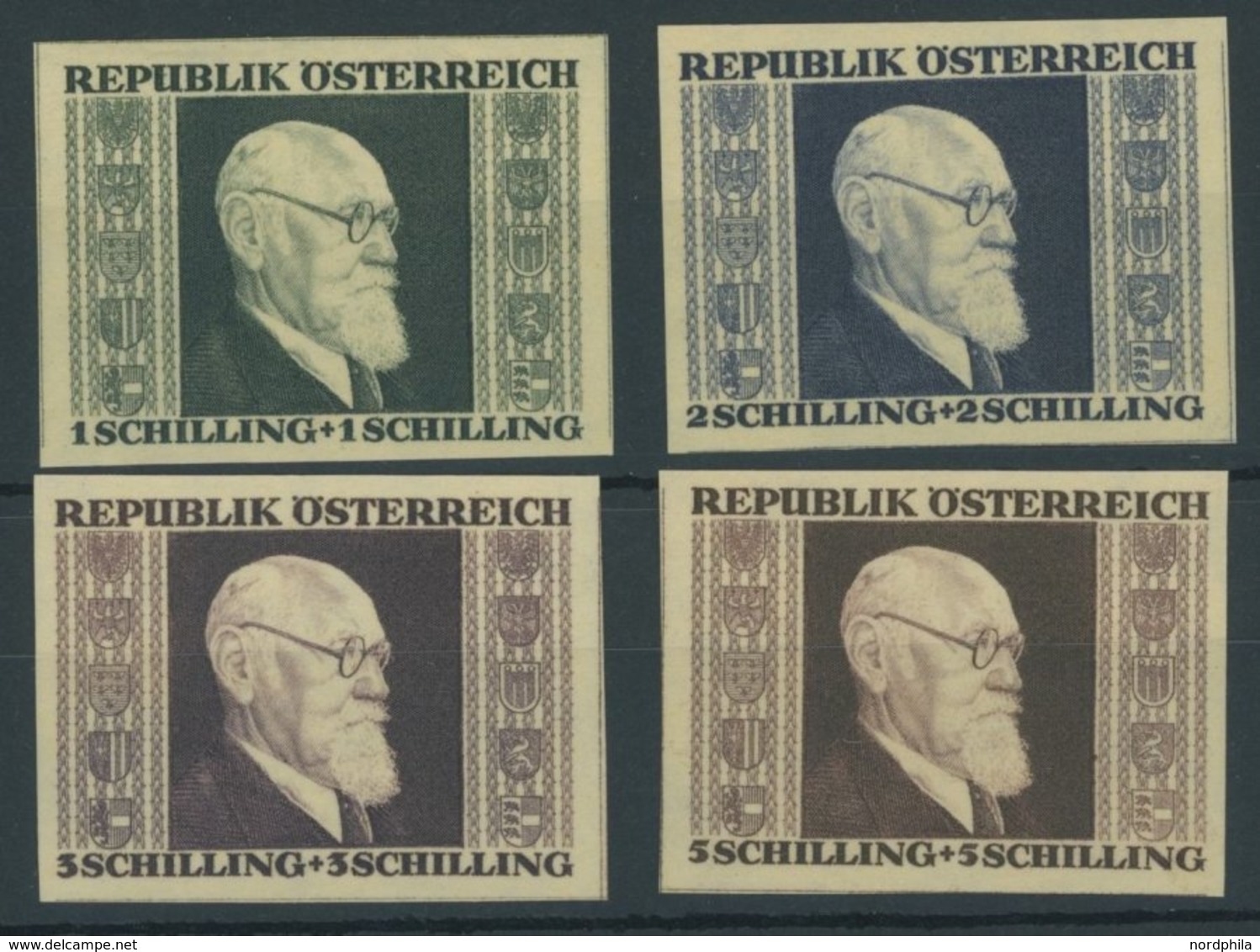 ÖSTERREICH 1945-1949 772-75B **, 1946, Renner, Ungezähnt, Postfrischer Prachtsatz, Mi. 280.- - Otros & Sin Clasificación