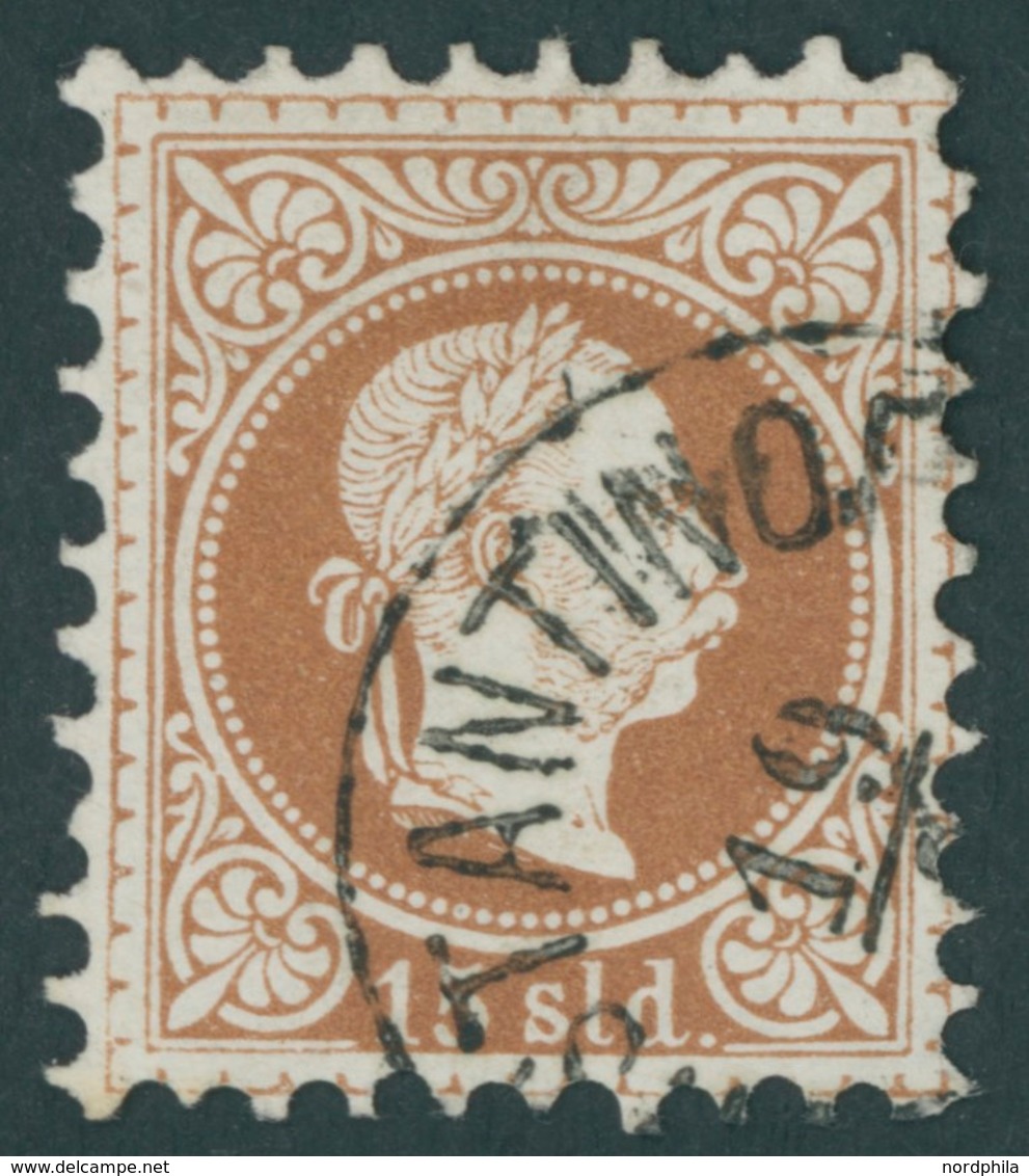 POST IN DER LEVANTE 5II O, 1881, 15 So. Braun, Feiner Druck, Pracht, Gepr. Zenker, Mi. 200.- - Levante-Marken