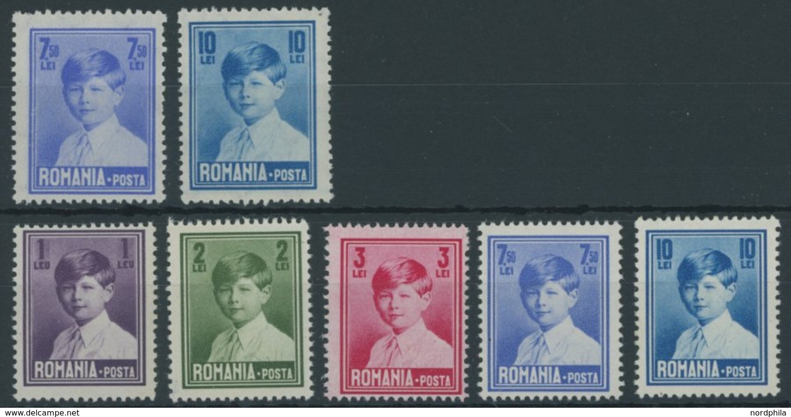 RUMÄNIEN 354/5,356-60 **, 1929/39, König Michael I, 7 Postfrische Prachtwerte, Mi. 78.- - Sonstige & Ohne Zuordnung