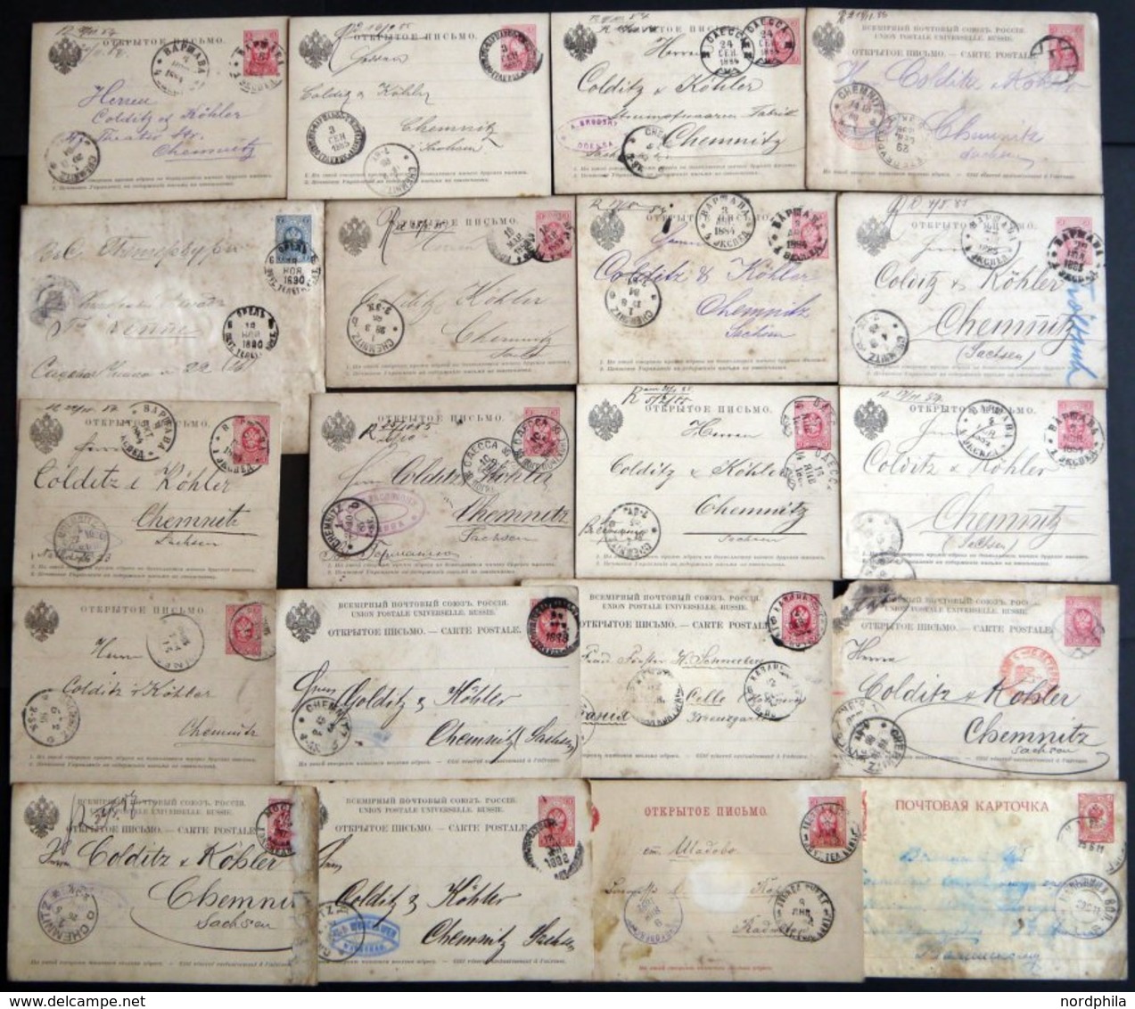 GANZSACHEN 1884-1911, Partie Von 20 Gebrauchten Ganzsachenkarten, Meist P 6 Und P 7, Unterschiedliche Erhaltung, Besicht - Stamped Stationery