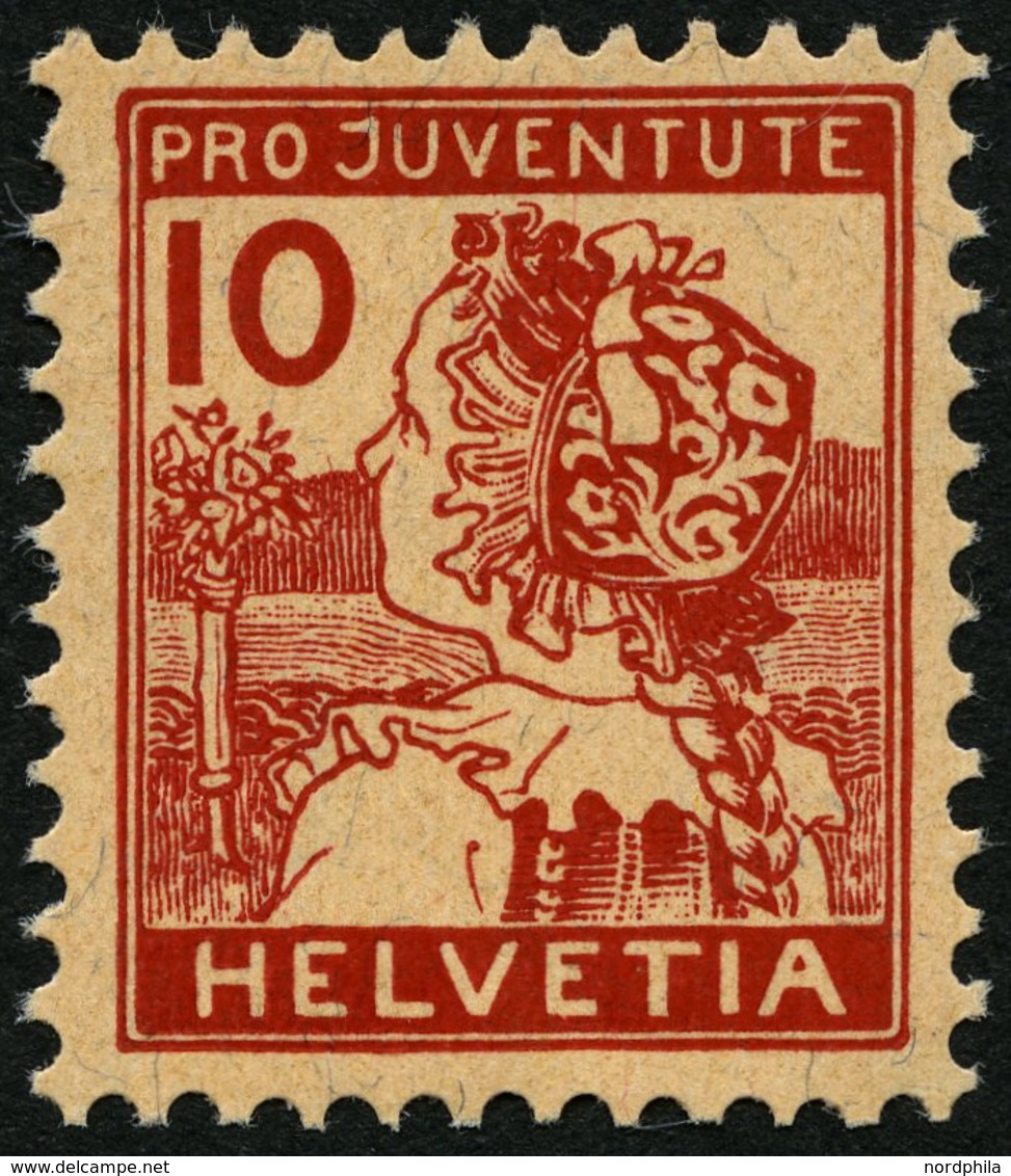 SCHWEIZ BUNDESPOST 129 *, 1915, 10 C. Pro Juventute, Falzrest, Pracht, Mi. 110.- - Altri & Non Classificati