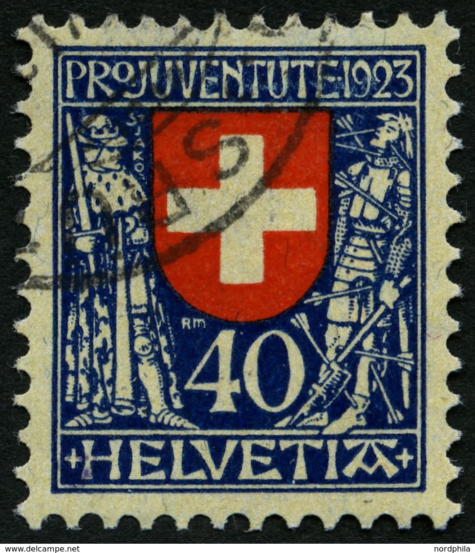 SCHWEIZ BUNDESPOST 188 O, 1923, 40 C. Pro Juventute, Pracht, Mi. 65.- - Autres & Non Classés