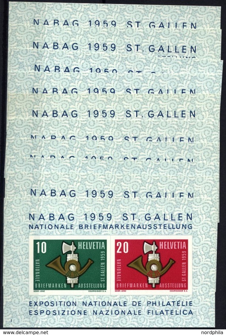 SCHWEIZ BUNDESPOST Bl. 16 **, 1959, Block NABAG, 10x, Pracht, Mi. 160.- - Sonstige & Ohne Zuordnung