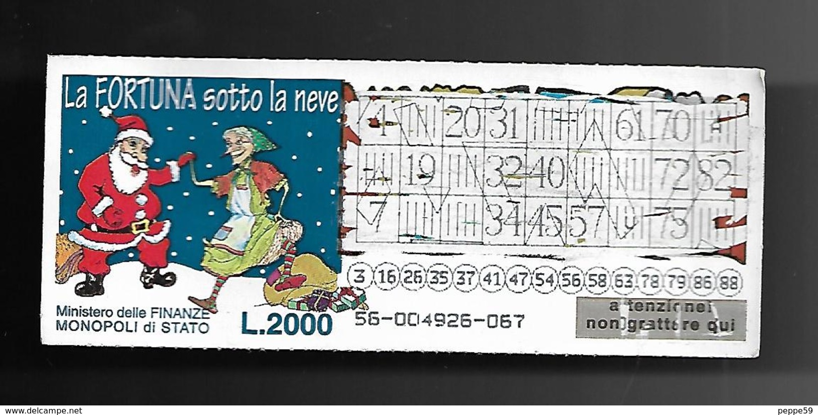 Gratta E Vinci - La Fortuna Sotto La Neve - Lotto 56 - Biglietti Della Lotteria