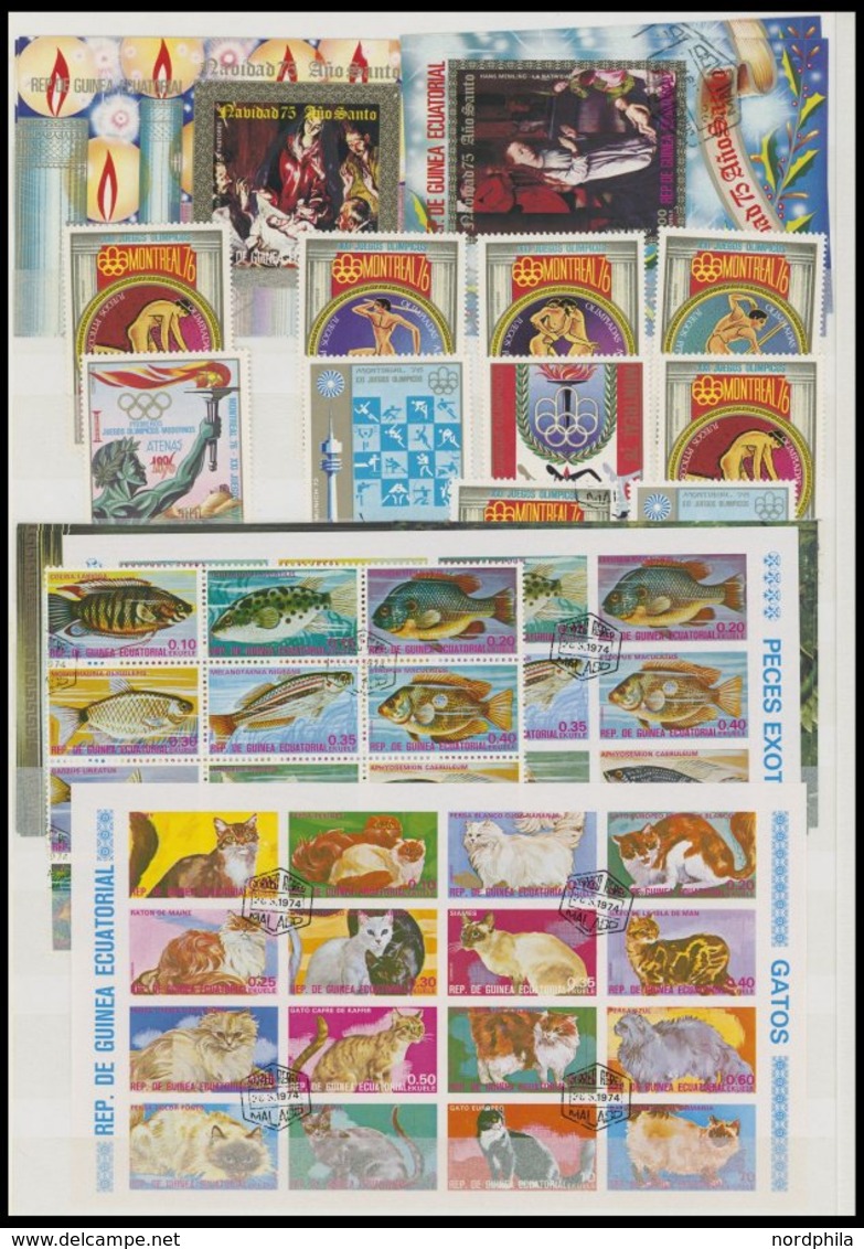 ÄQUATORIAL - GUINEA O,** , überwiegend Gestempelte Sammlung Äquatorial Guinea Von 1968-79 Sauber Im Dicken Einsteckbuch, - Guinea Equatoriale