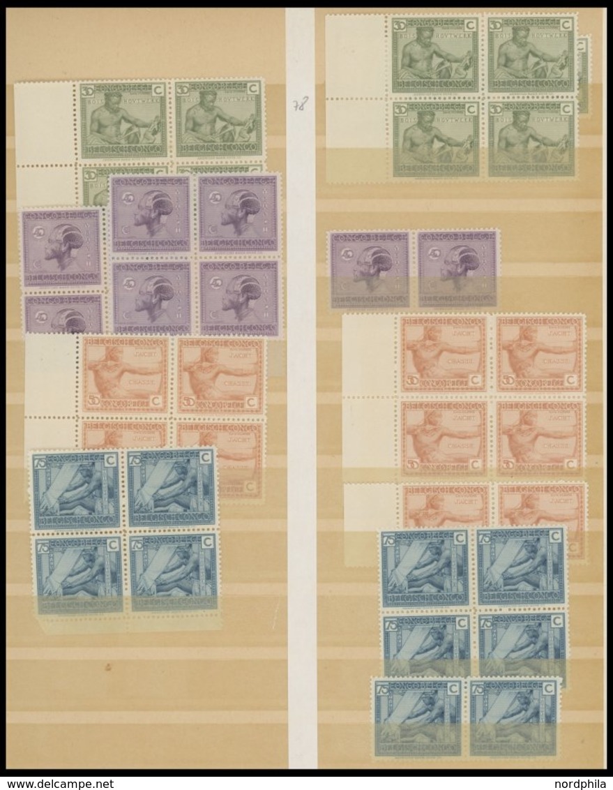 BELGISCH-KONGO **,* , 1894-1952, meist postfrische Partie, z.T. in Blockstücken, fast nur Prachterhaltung