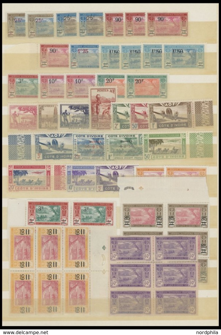 ELFENBEINKÜSTE **,* , 1922-36, Fast Nur Postfrische Partie, U.a. Mit Mi.Nr. 75-82, Teils In Bogenteilen, Fast Nur Pracht - Unused Stamps