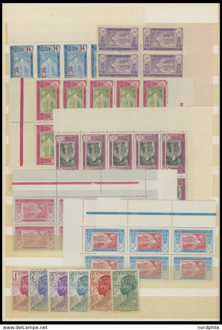 ELFENBEINKÜSTE **,* , 1922-36, Fast Nur Postfrische Partie, U.a. Mit Mi.Nr. 75-82, Teils In Bogenteilen, Fast Nur Pracht - Unused Stamps