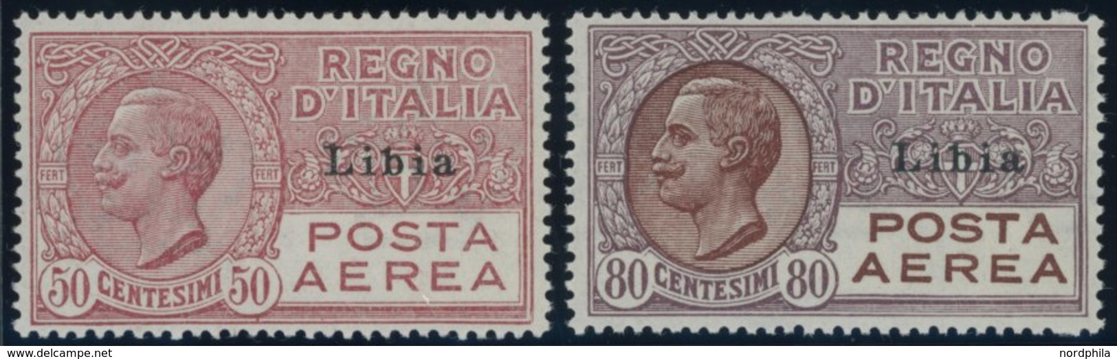 ITALIENISCH-LYBIEN 66/7 **, 1928, Flugpost Libia, 2 Postfrische Prachtwerte - Libyen