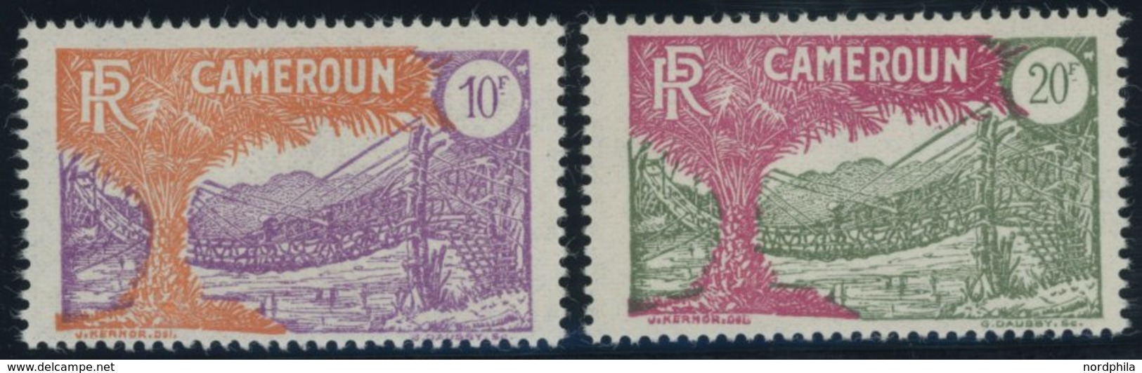 KAMERUN 94/5 **, 1926, 10 Und 20 Fr. Landesmotive, Postfrisch, 2 Prachtwerte - Neufs