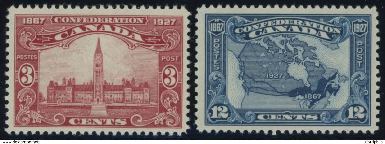 KANADA 120,122 **, 1927, 3 Und 12 C. Dominion Of Canada, 2 Postfrische Prachtwerte - Ungebraucht