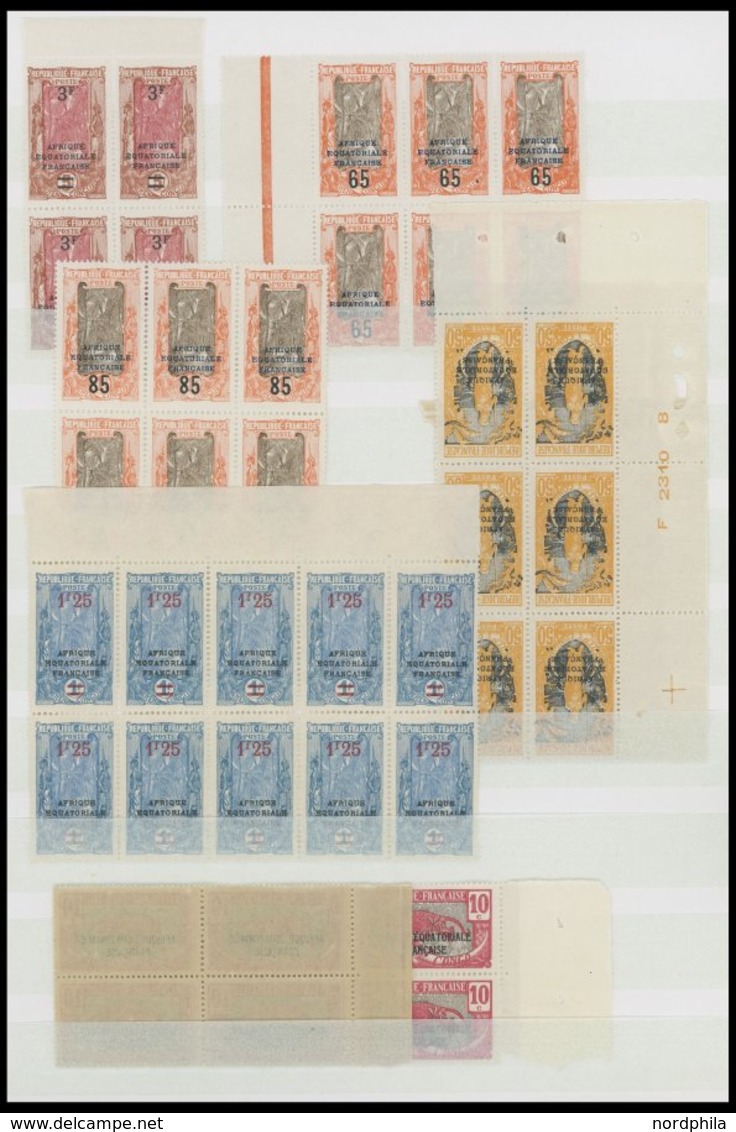 KONGO-BRAZZAVILLE **, 1924-26, Kleine Postfrische Partie , Meist In Bogenteilen, Pracht - Sonstige & Ohne Zuordnung