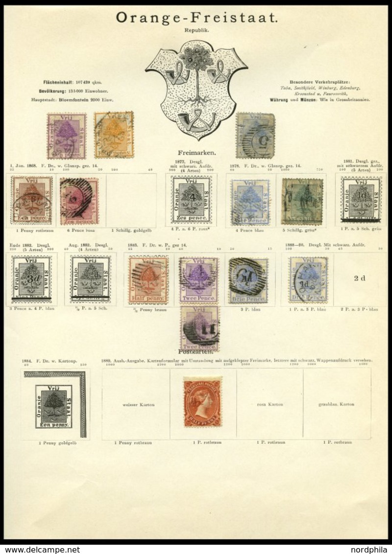 SÜDAFRIKA AB 1910 O,* , 1859-ca. 1900, Alter Sammlungsteil Südafrikanische Staaten, Insgesamt 55 Werte, Erhaltung Etwas  - Covers & Documents