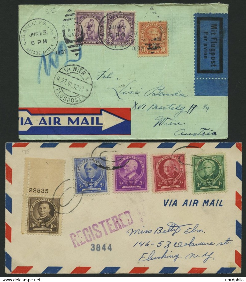 VEREINIGTE STAATEN 1927-40, 13 Verschiedene Luftpostbelege, Die Meisten Nach Europa, Bedarfserhaltung - Sammlungen