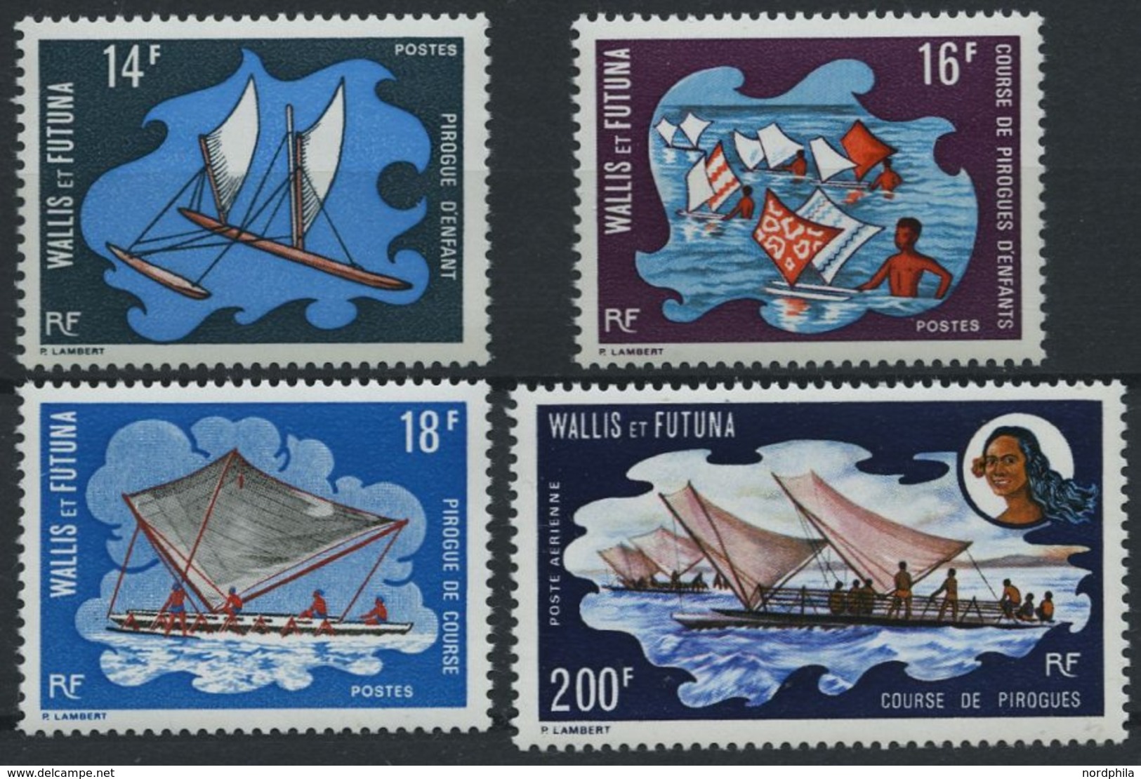 WALLIS- UND FUTUNA-INSELN 238-41 **, 1972, Piroggen-Wettbewerbe, Prachtsatz, Mi. 85.- - Unused Stamps