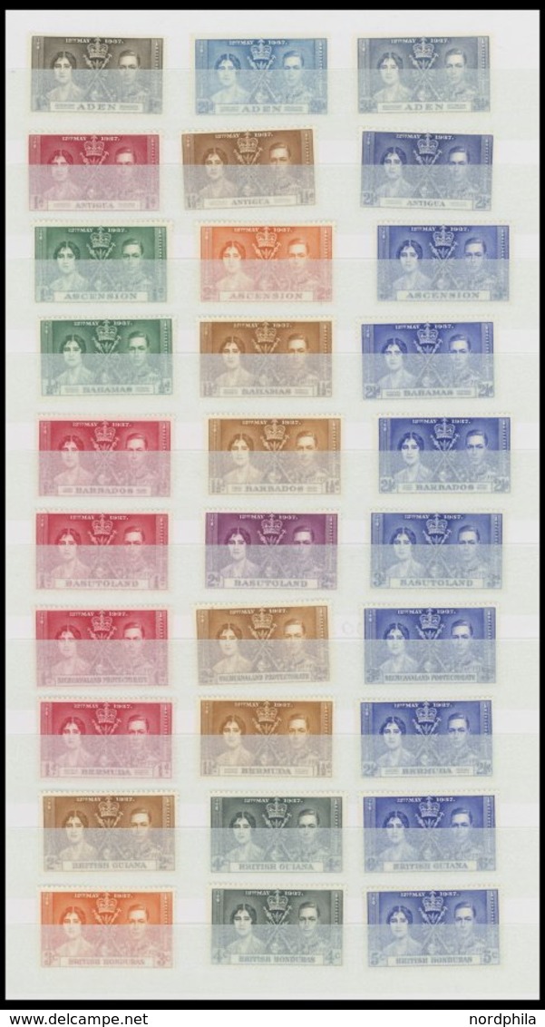 SLG. ÜBERSEE **, Britisch Commonwealth: 1937, Coronation, 45 Ausgaben (aus Aden - Virgin Islands), Insgesamt 135 Werte,  - Sonstige & Ohne Zuordnung