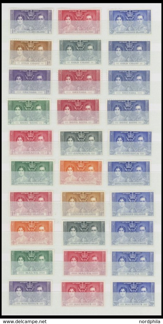 SLG. ÜBERSEE **, Britisch Commonwealth: 1937, Coronation, 45 Ausgaben (aus Aden - Virgin Islands), Insgesamt 135 Werte,  - Autres & Non Classés