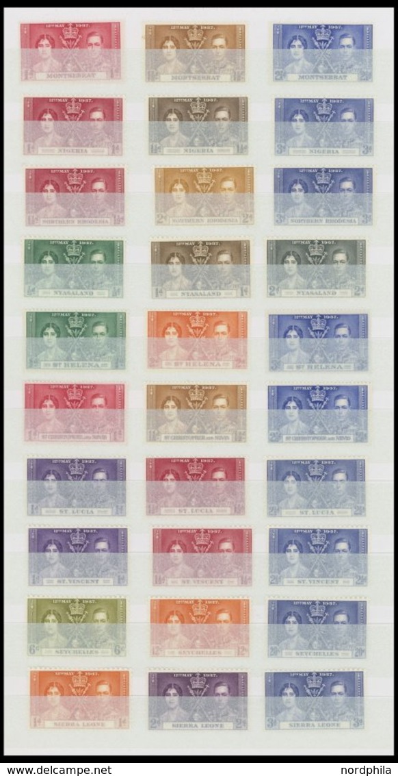 SLG. ÜBERSEE **, Britisch Commonwealth: 1937, Coronation, 45 Ausgaben (aus Aden - Virgin Islands), Insgesamt 135 Werte,  - Sonstige & Ohne Zuordnung