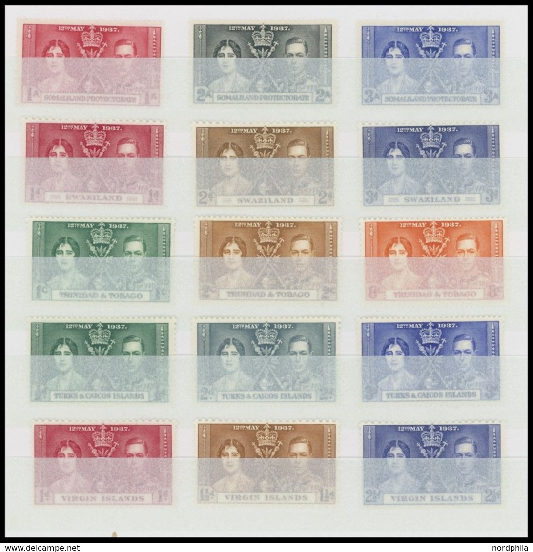 SLG. ÜBERSEE **, Britisch Commonwealth: 1937, Coronation, 45 Ausgaben (aus Aden - Virgin Islands), Insgesamt 135 Werte,  - Sonstige & Ohne Zuordnung