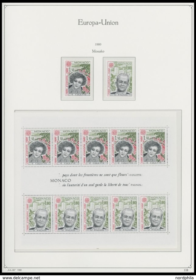 EUROPA UNION **, Komplette Postfrische Sammlung Gemeinschaftsausgaben Von 1956-88 Ohne Andorra 1972 In 3 KA-BE Falzlosal - Collections