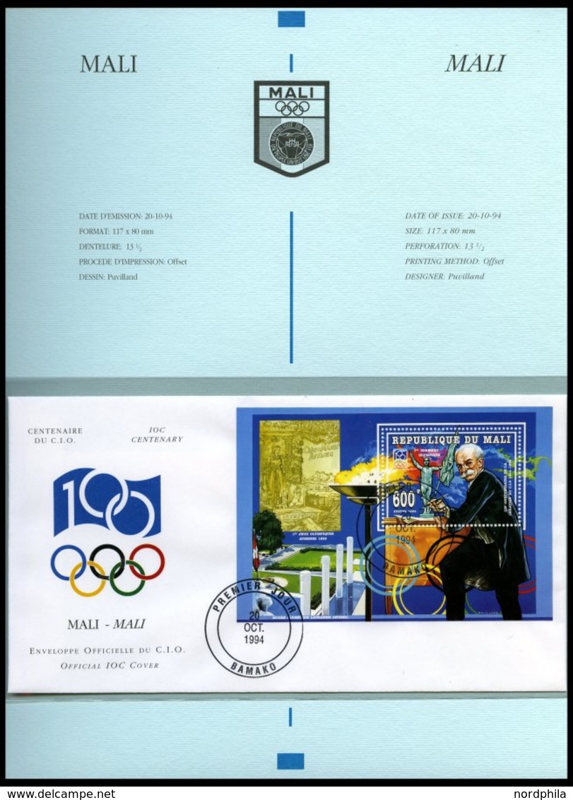 SPORT **,Brief , Präsentation der Philatelie Kollektion zum 100 jährigen Bestehen des IOC in 3 Bolaffi Spezialalben (dre