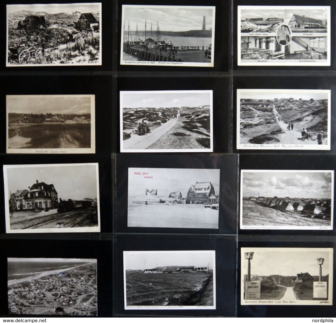 DEUTSCHLAND ETC. SYLT - Hörnum, Sammlung Von 62 Verschiedenen Ansichtskarten Im Briefalbum, Dabei Ein Foto Hapag-Landung - Autres & Non Classés