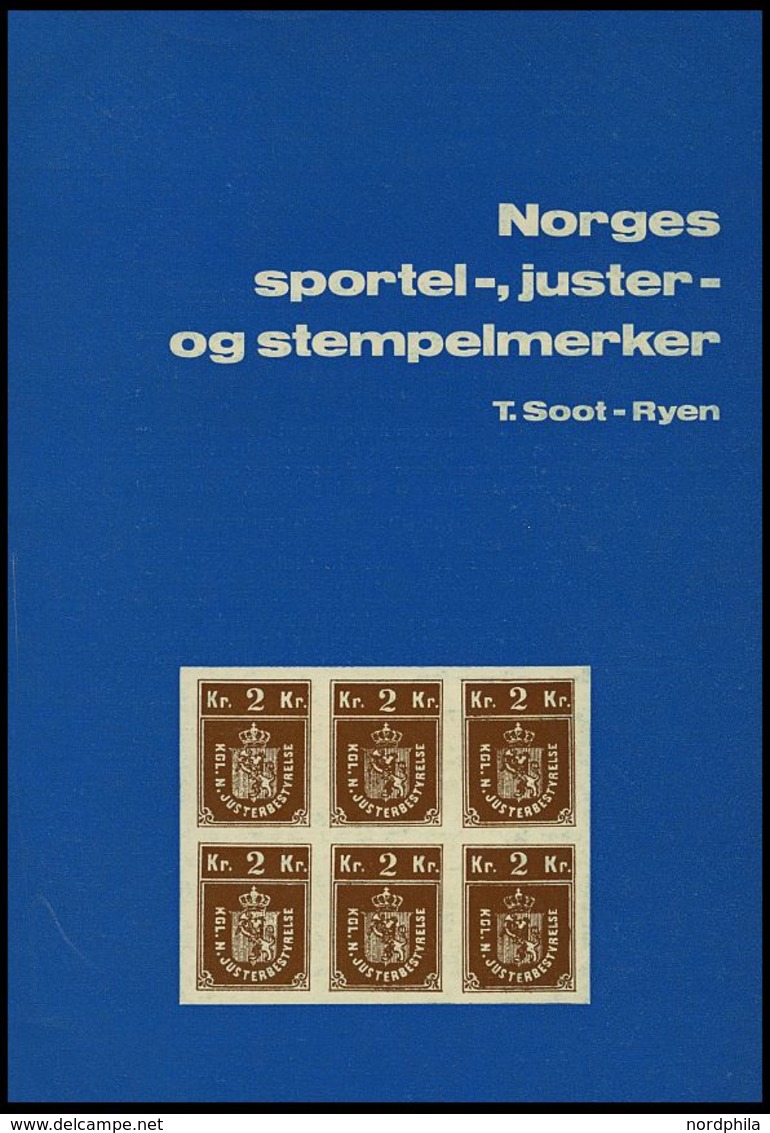 PHIL. LITERATUR Norges Sportel-, Juster- Og Stempelmerker, 1975, Oslo Filatelistklubb, 50 Seiten, Mit Farbiger Tafel Und - Philately And Postal History