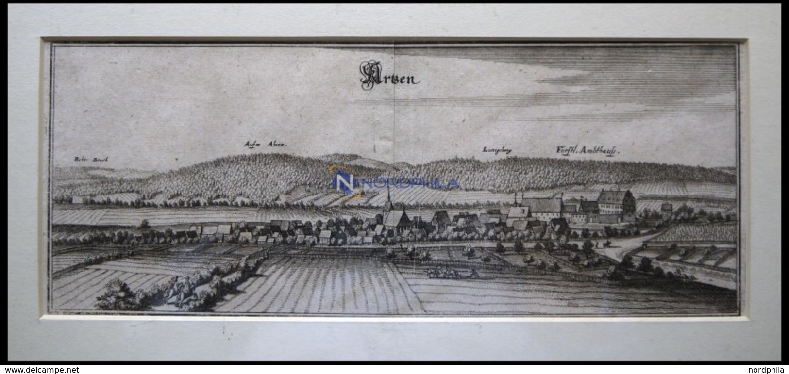 AERZEN, Gesamtansicht, Kupferstich Von Merian Um 1645 - Lithographien