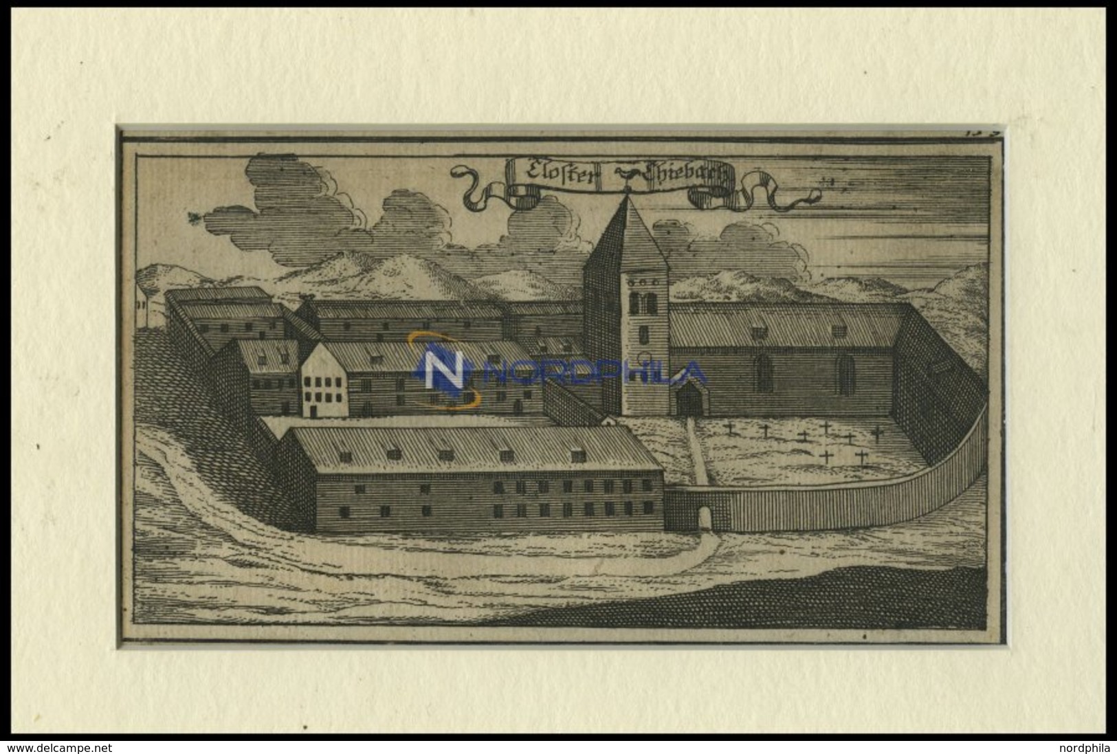 Bei AICHACH: Kloster Kühbach, Kupferstich Von Ertl, 1687 - Lithographies