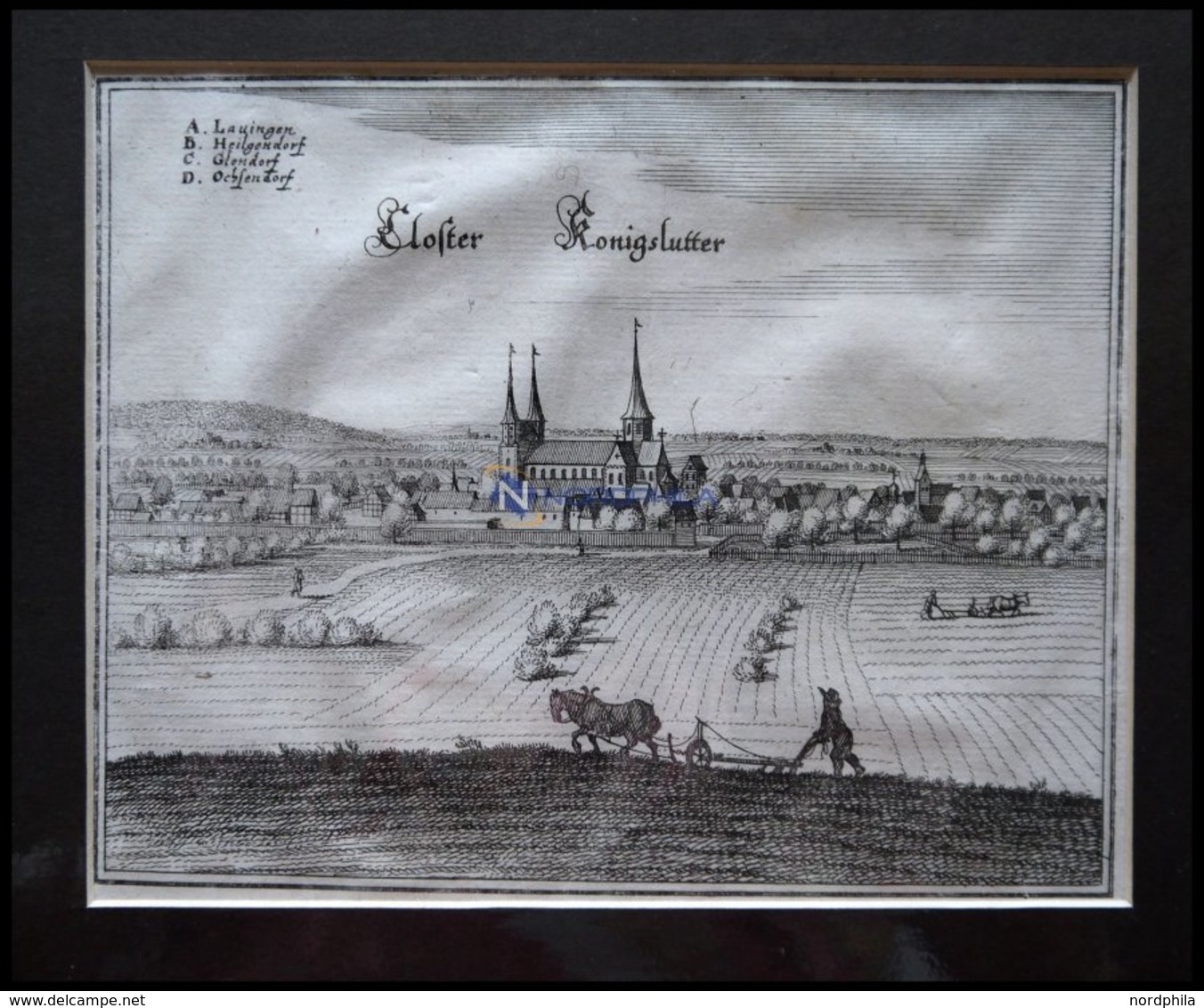 KÖNIGSLUTTER: Das Kloster, Kupferstich Von Merian Um 1645 - Lithographien