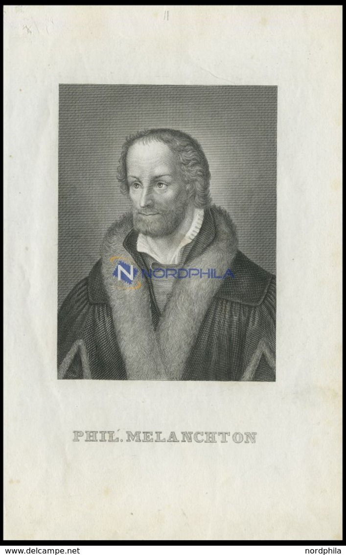 Phil. Melanchton, Stahlstich Von B.I. Um 1840 - Lithographies