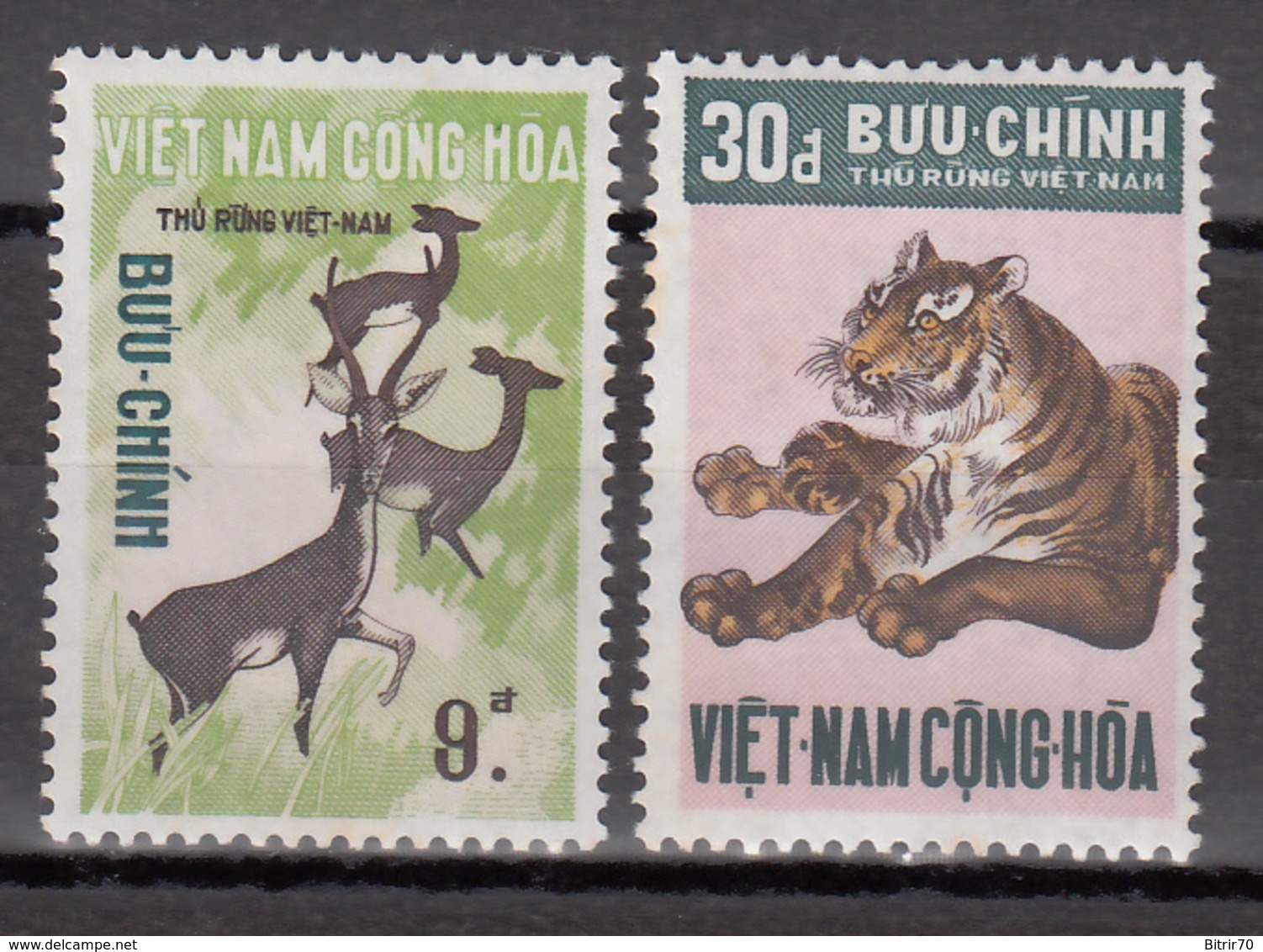 Vietnam Del Sur. 1971 Yvert Nº 401 / 402 MNH. Animales (Fauna), Ciervo Sambar (Cervus Unicolor), Tiger (Panthera Tigris) - Vietnam