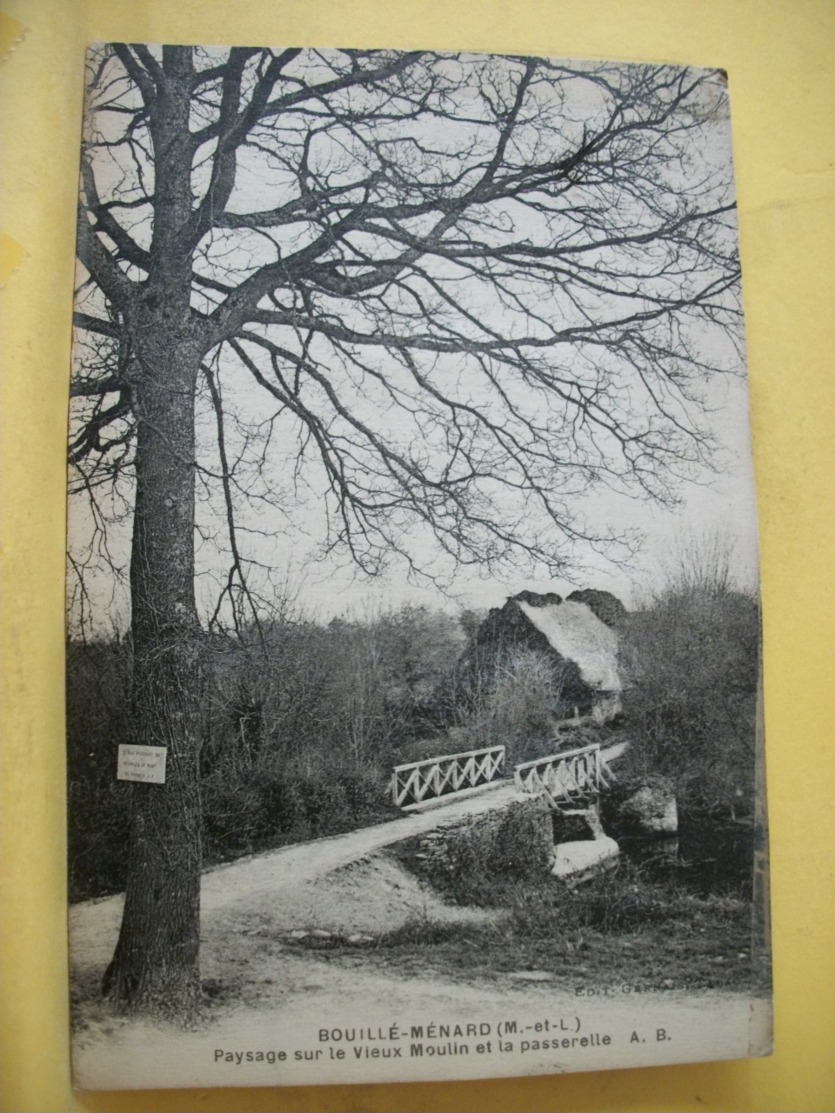 49 5252 CPA 1931 - 49 BOUILLE-MENARD. PAYSAGE SUR LE VIEUX MOULIN ET LA PASSERELLE - EDITION A. BRUEL - Autres & Non Classés