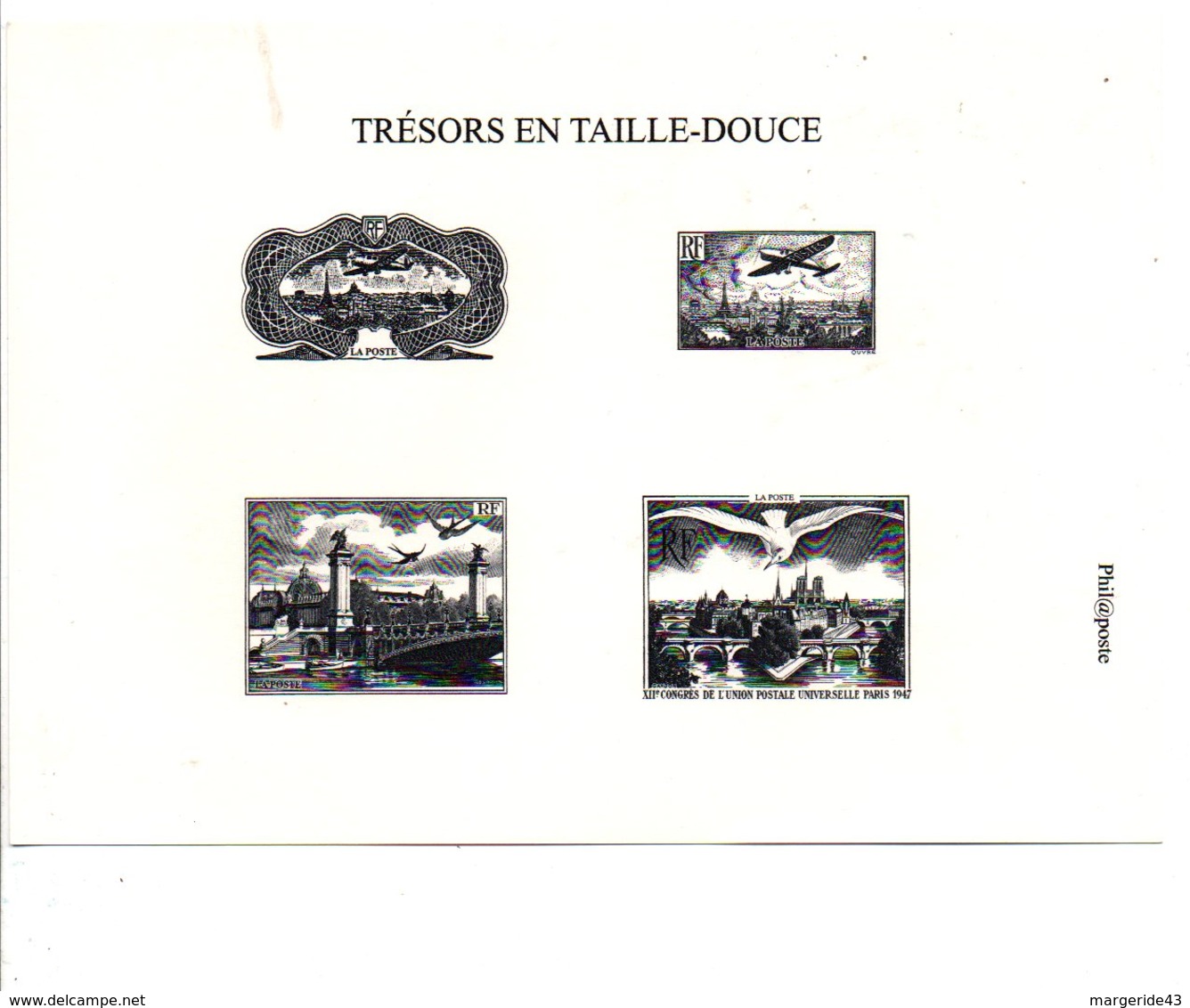 DOCUMENT TRESORS EN TAILLE DOUCE - Documents De La Poste