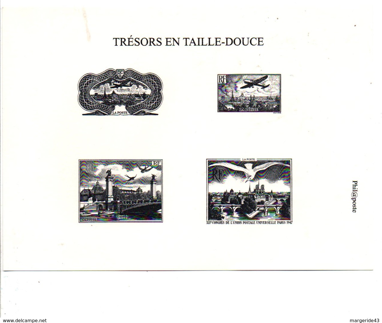 DOCUMENT TRESORS EN TAILLE DOUCE - Postdokumente