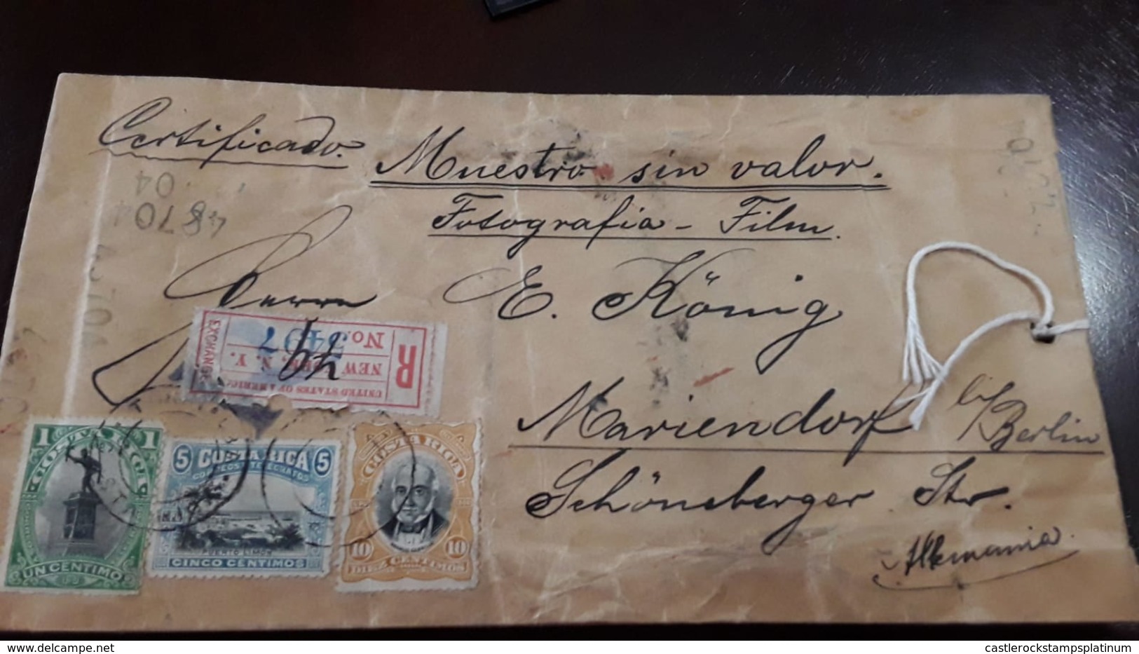 O) 1901 CIRCA - COSTA RICA, BULTO POSTAL -POSTAL BULK, BRAULIO CARRILLO -BRANLIO -SC 48 10c, STATUE JUAN SANTAMARIA SC 4 - Costa Rica