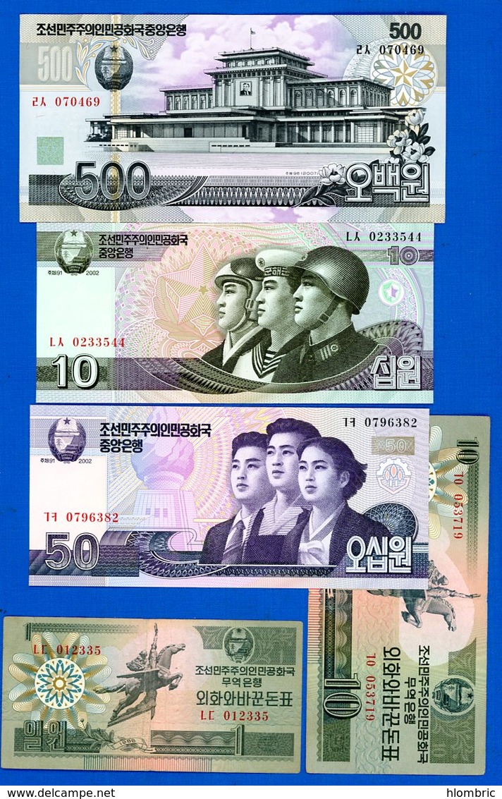 Corée  Du  Nord  5  Billets - Korea, North