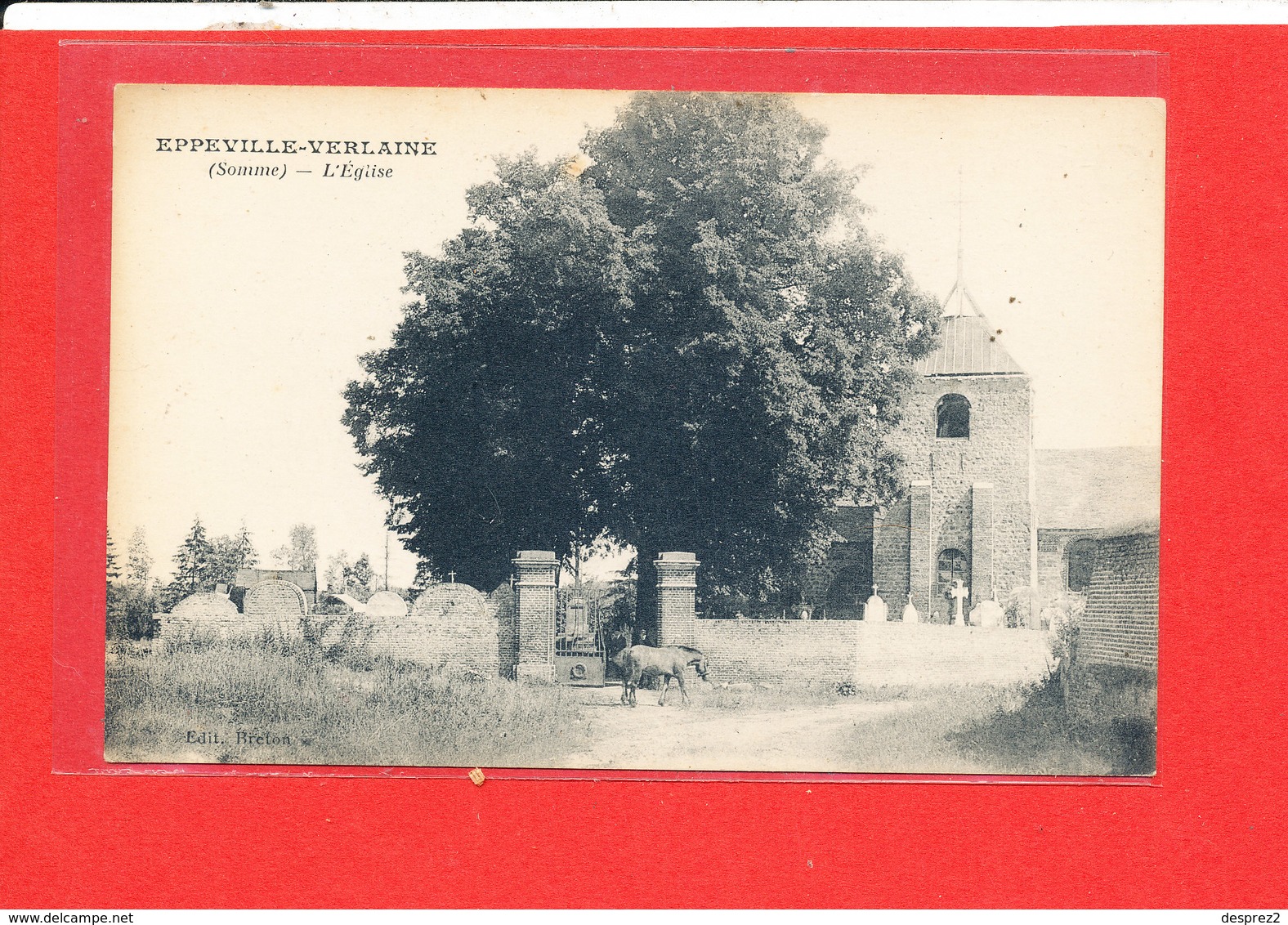 80 EPPEVILLE VERLAINE Cpa L ' Eglise   Edit Breton - Autres & Non Classés