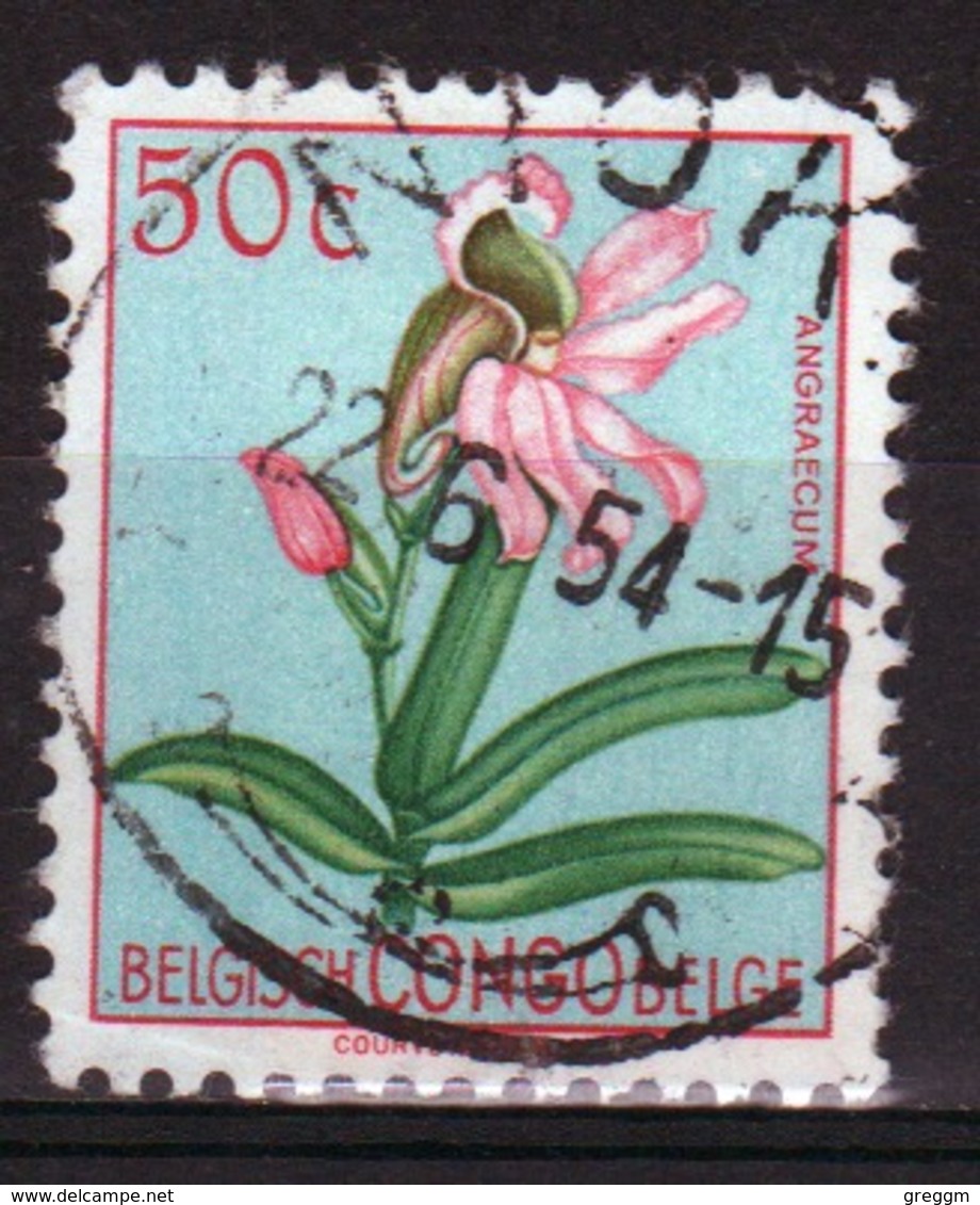 Belgium Congo 1952 Single 50c Stamp From The Flowers Definitive Set. - Used Stamps