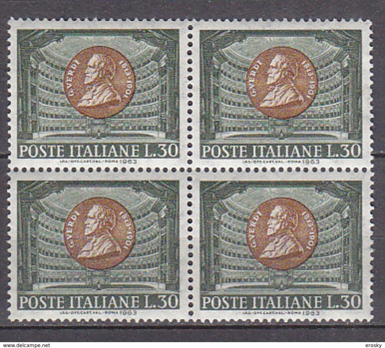 PGL DF013 - ITALIA REPUBBLICA 1963 SASSONE N°971 ** QUARTINA - 1961-70:  Nuovi