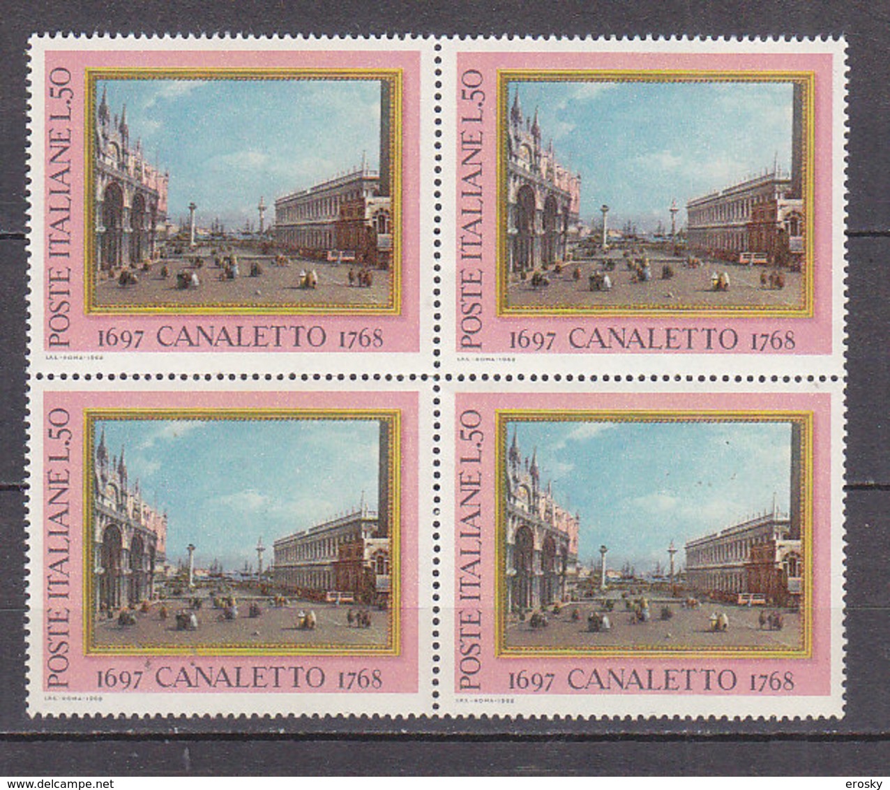 PGL DF090 - ITALIA REPUBBLICA 1968 SASSONE N°1095 ** QUARTINA - 1961-70:  Nuovi