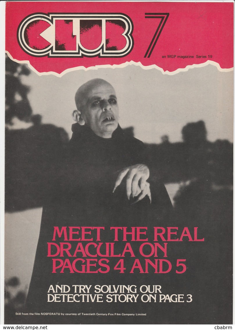 Revue CLUB 7 En Anglais DRACULA 8 Pages En 1979 An MGP Magazine Series 19 - Cultural