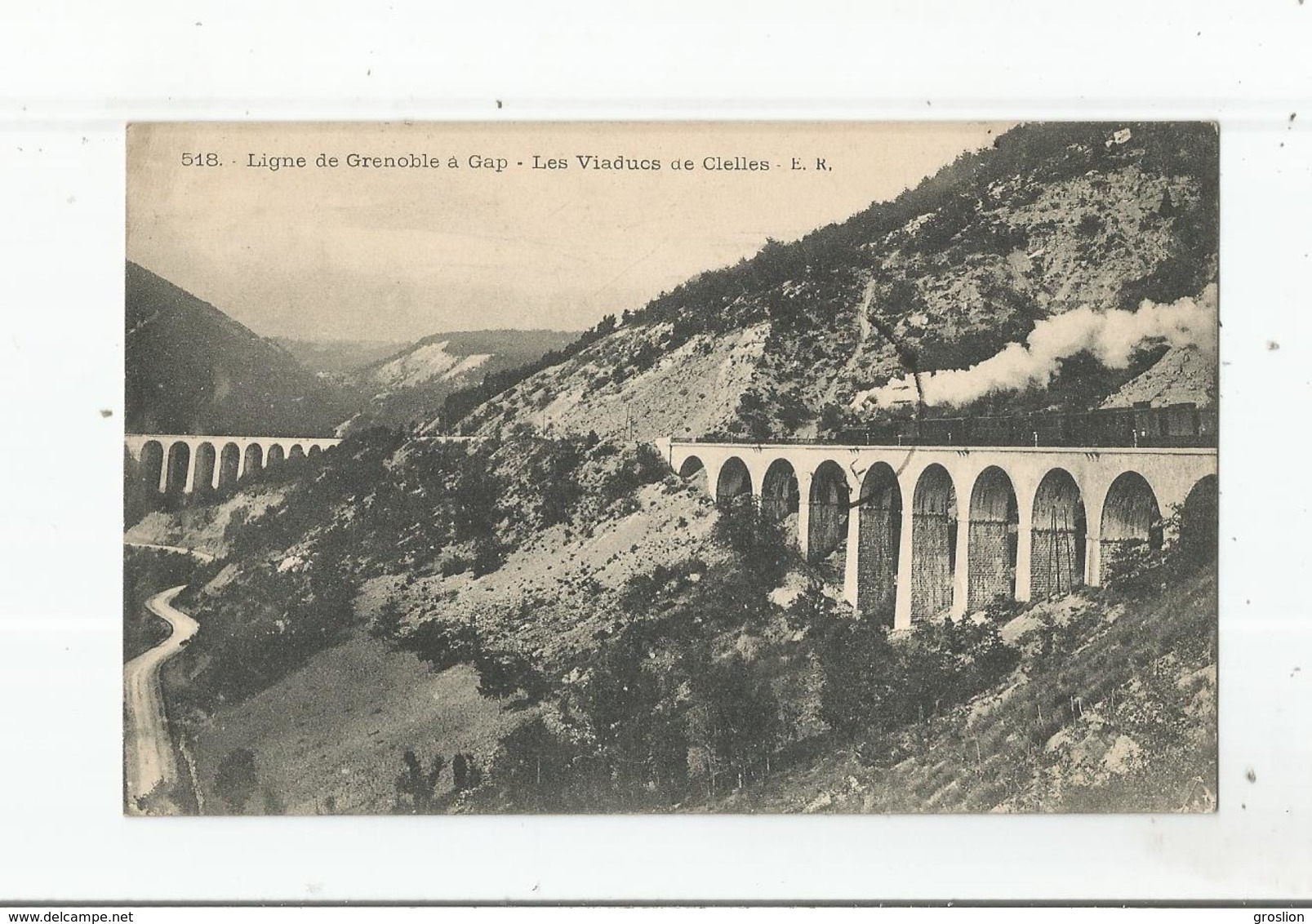 LES VIADUCS DE CLELLES 518 LIGNE DE GRENOBLE A GAP (TRAIN A VAPEUR CIRCULANT)  1915 - Clelles