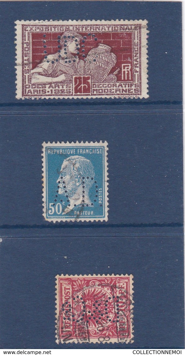 9 Timbres Perforés FRANCE ET DIVERS ,certains Je Ne Sais Pas Ce Que C'est ,à Decoller (( Lot 421 )) - Autres & Non Classés