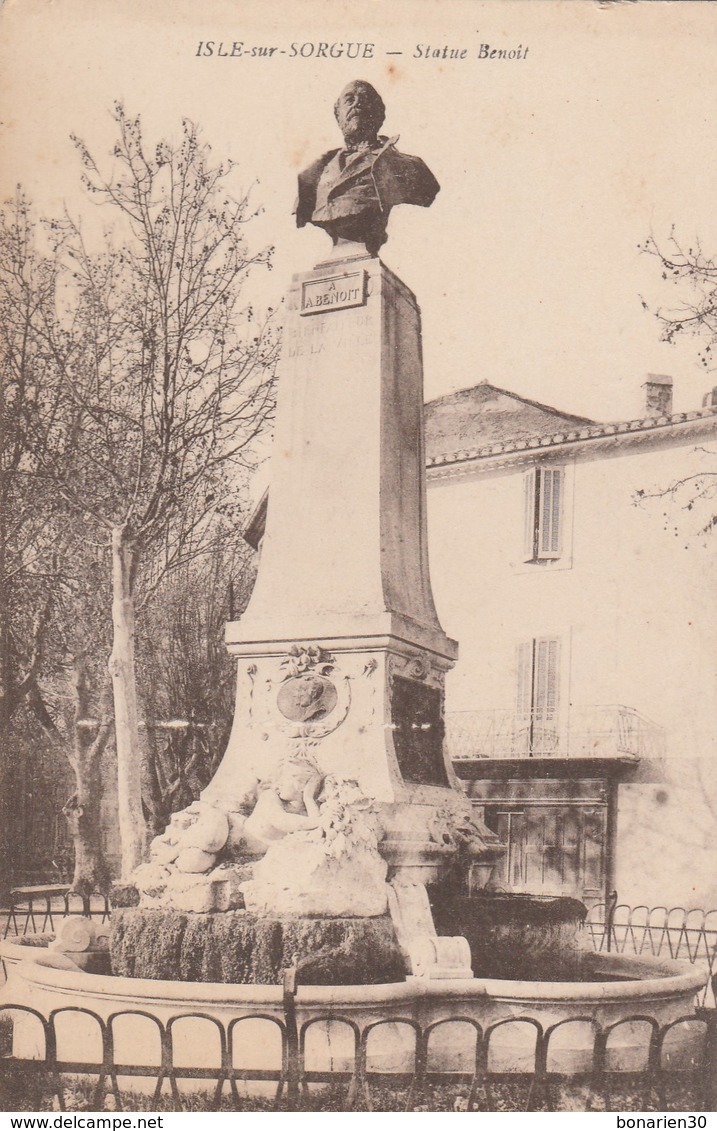 CPA 84  L'ISLE SUR SORGUE STATUE BENOIT - L'Isle Sur Sorgue