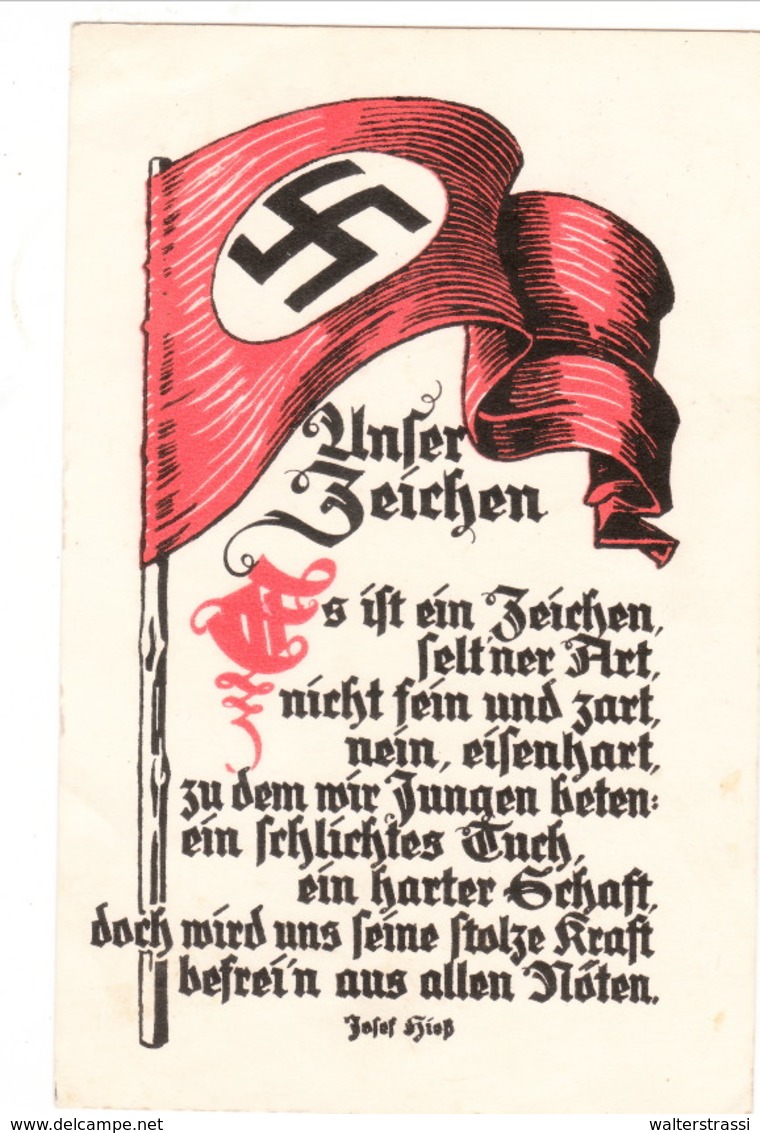 Propaganda Karte, " Unser Zeichen " Fahne - Weltkrieg 1939-45