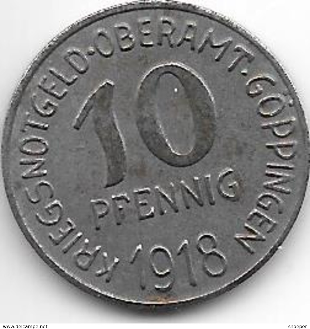 *notgeld Goppingen  10 Pfennig  1918 Fe   4971.4 /  F 163.2a - Otros & Sin Clasificación